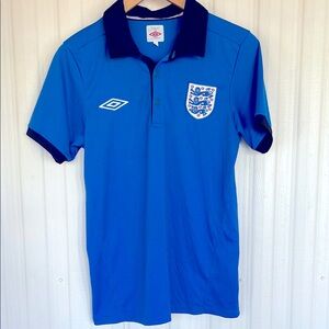 UMBRO Blue Polo Shirt with England‎ Crest Mens S